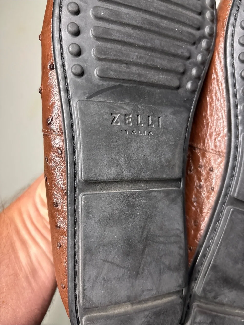 Zelli Genuine Ostrich Penny Loafers Handmade In Italy Size 10